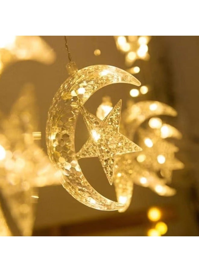 سلسلة إضاءة LED مكونة من 10 قطع على شكل نجمة وهلال رمضاني، مثالية لتزيين منزلك خلال شهر رمضان. تضيف لمسة مضيئة واحتفالية ساحرة للطاولات، الغرف، أو أي زاوية ترغب في إبرازها، لتخلق أجواء رمضانية ممتعة ومبهجة للجميع. 🌙💡✨ - Image 4